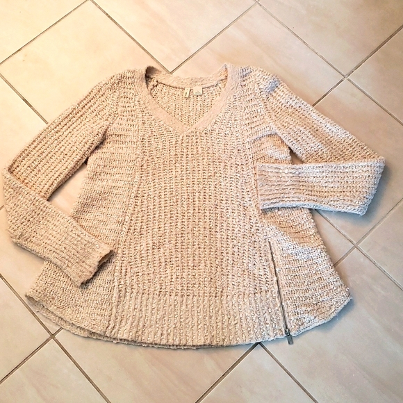 Moth for Anthropologie A-Line Cream Sweater with Zipper Size Small - Picture 11 of 13